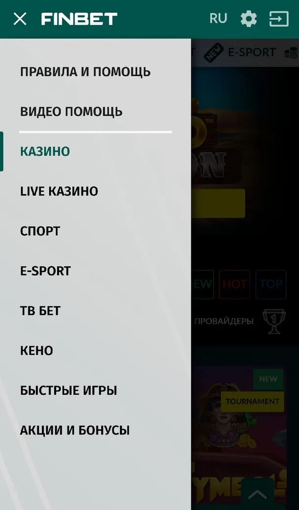 FinBet mobile web